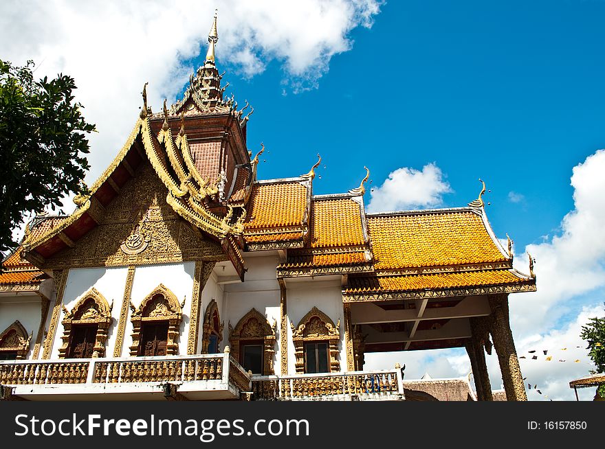 Traditional Thai style church in temple thailand