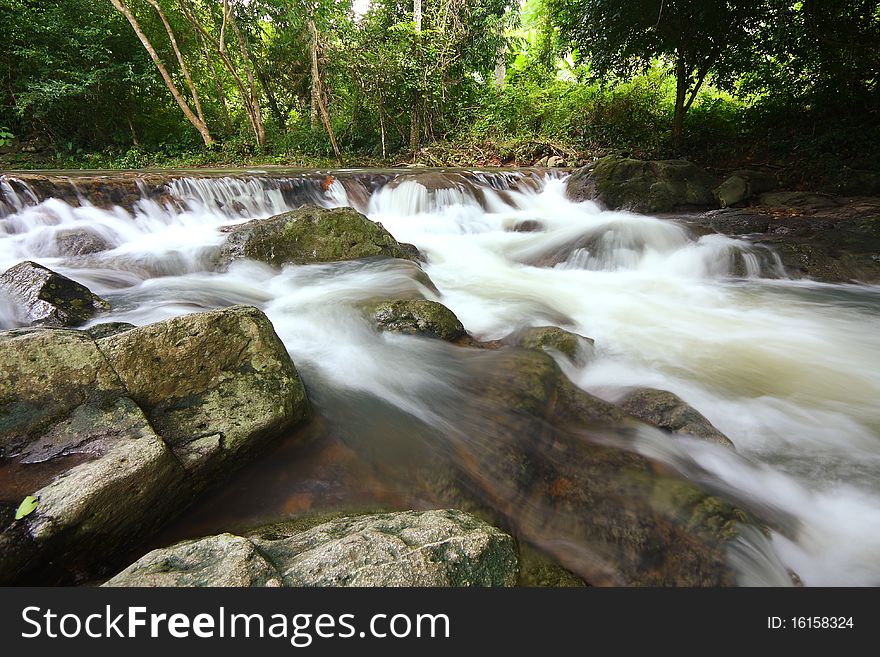 The stream in Jad Kod forest, Saraburi province, Thailand. The stream in Jad Kod forest, Saraburi province, Thailand.
