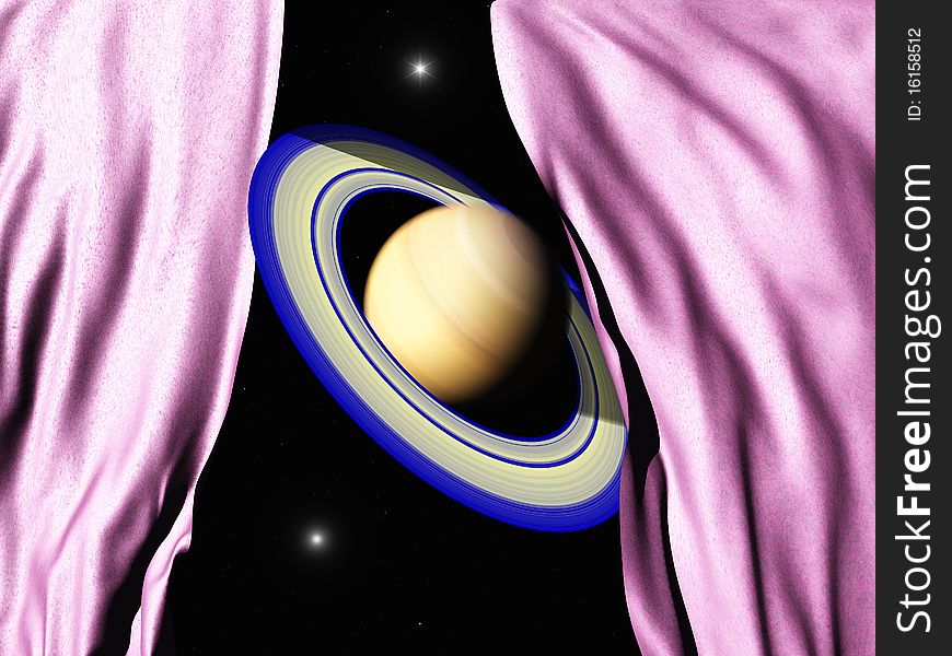 Abstract scene of the planet saturn. Abstract scene of the planet saturn