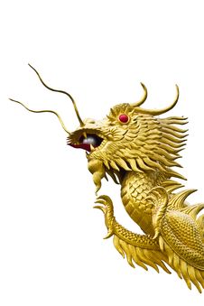 Golden Dragon Head Statue Royalty Free Stock Photography Golden Dragon Head Statue Royalty Free Stock Photography