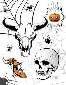 Set Of Halloween Elements Stock Photography Set Of Halloween Elements Stock Photography
