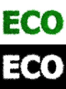 Eco Made Of Grass - White Background Royalty Free Stock Photography Eco Made Of Grass - White Background Royalty Free Stock Photography