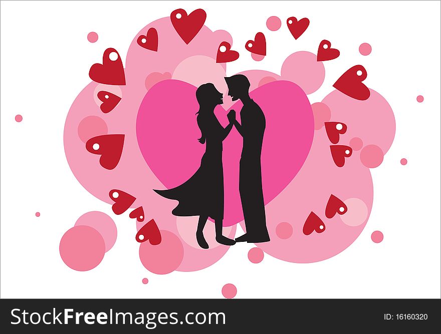 Image of a man and woman who kiss on valentine day. Image of a man and woman who kiss on valentine day.