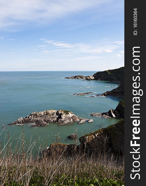 Devon coastline and cliffs in North Devon near Ilfracombe and Combe Martin
