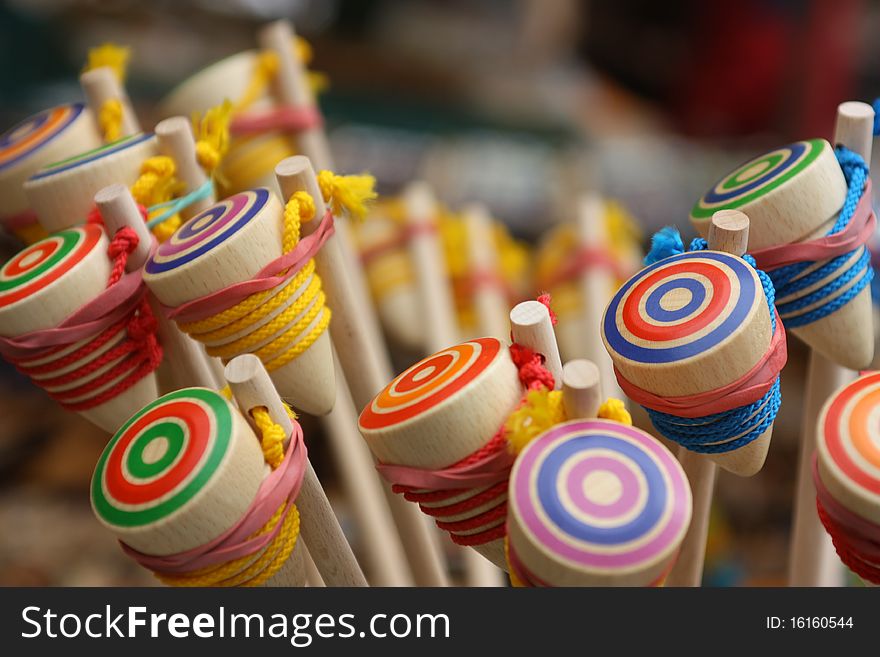 Photo of wooden yo-yo. Taken at the Freiburg market, Germany.