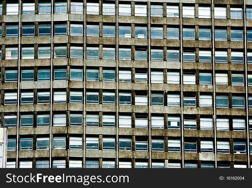 Side view of a building with windows. Side view of a building with windows