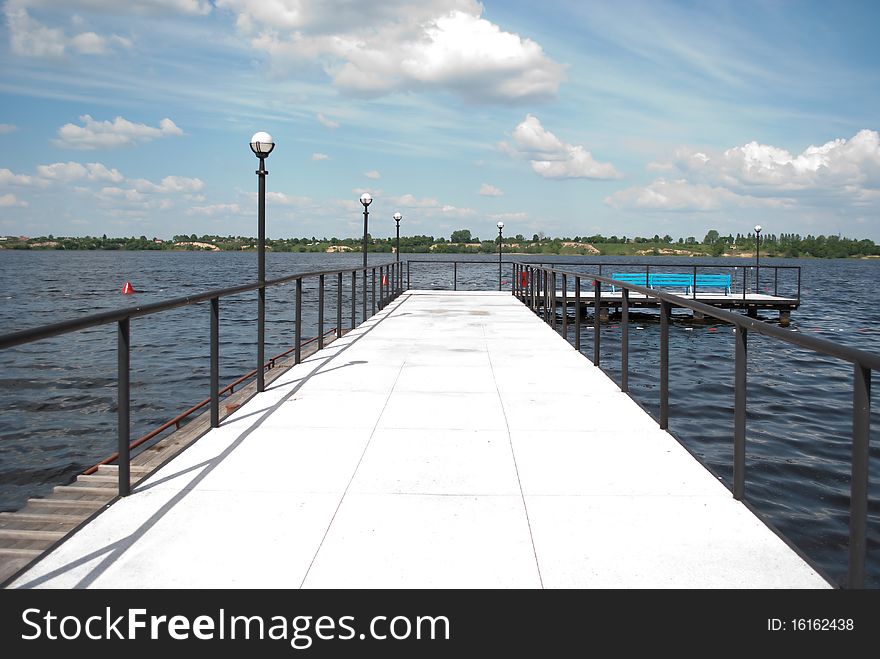 View from the pier at the blue lake