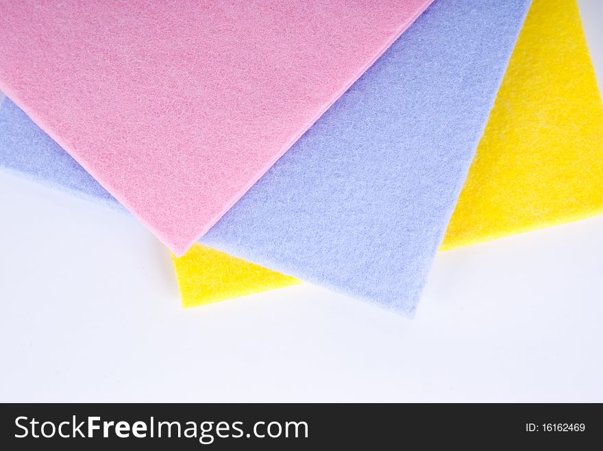 Kitchen sponge cloth for do the dishes on white background