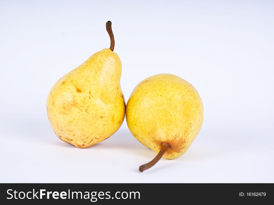 Two pears isolated on white background