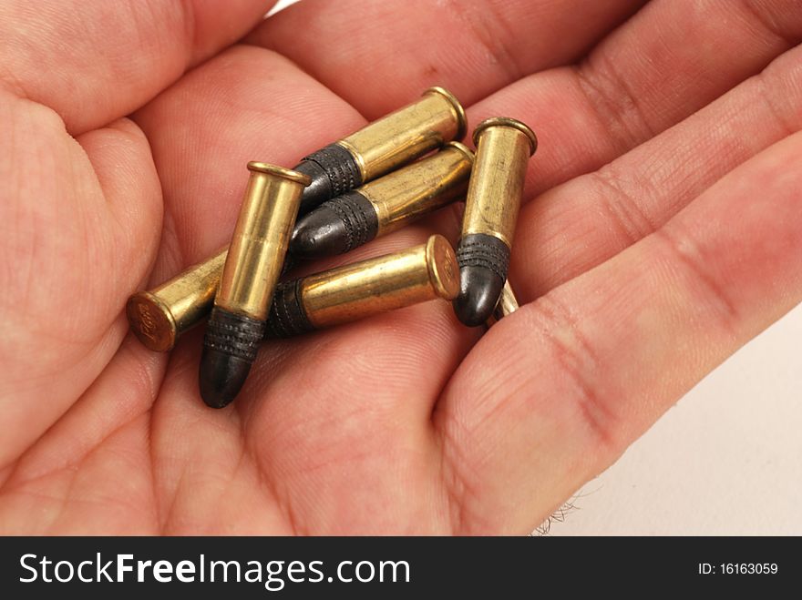 Stock pictures of bullets for use in a rifle or gun