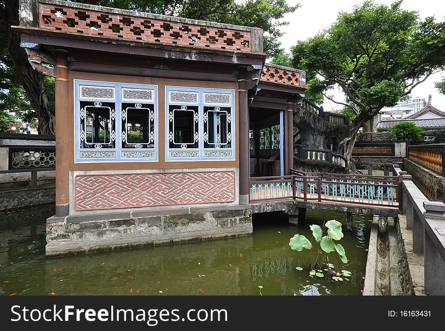 The courtyard with a path in chinese style