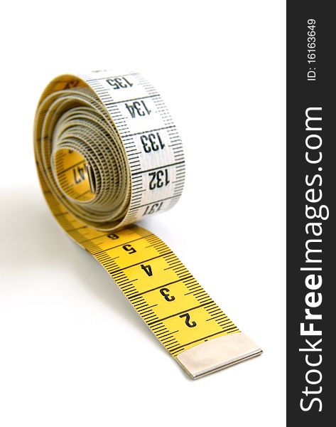 Yellow and white measuring tape