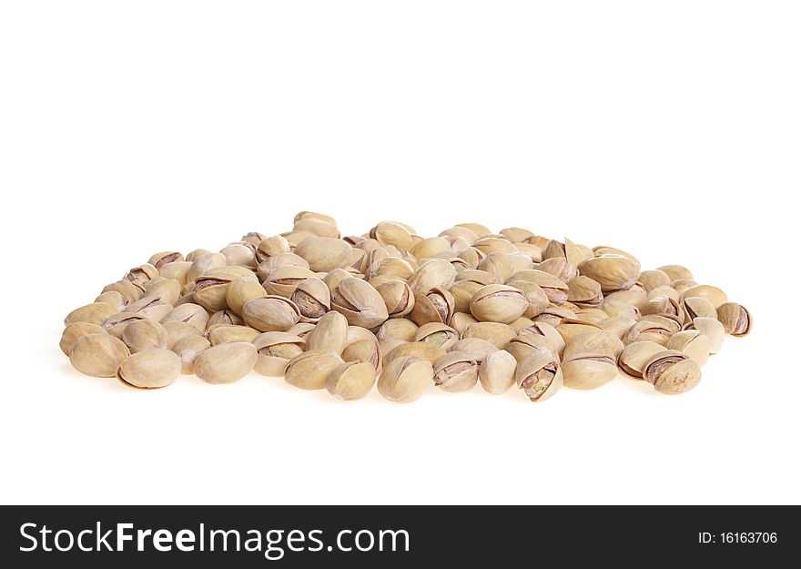 Pistachio nuts isolated on white