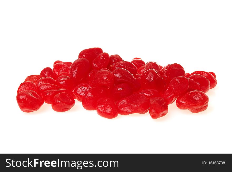 Dried red kumquat isolated on white