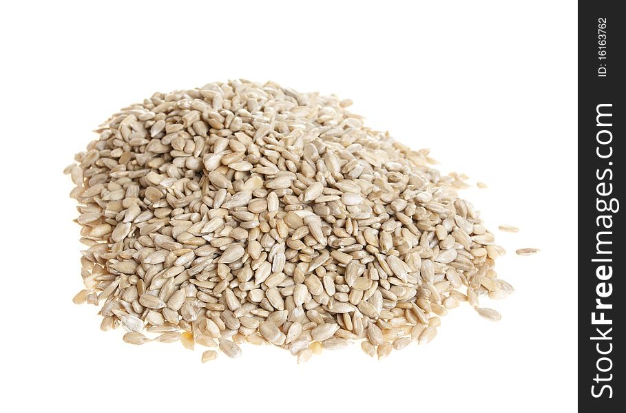 Sunflower seeds isolated on white