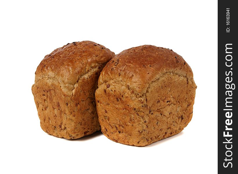 Bread with eight cereals isolated on white