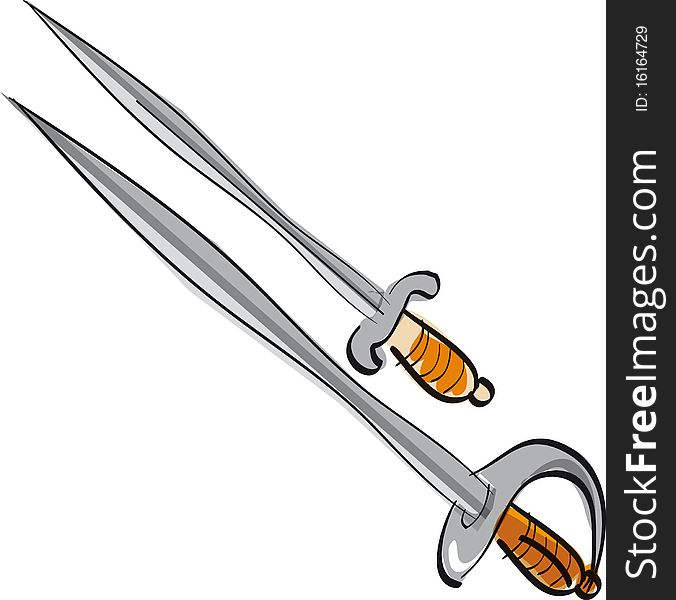 Cartoon swords from the middle ages