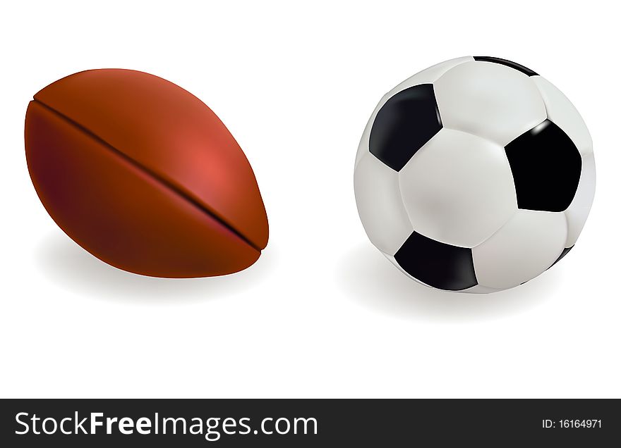 Set of sports balls. Vector illustration.