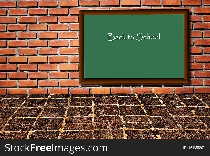 School black board as brickwall background