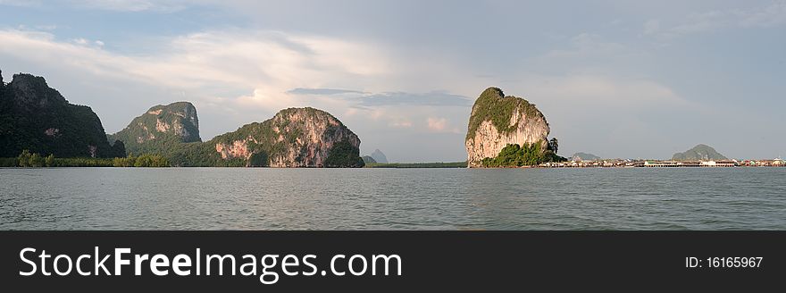 Thailand  Phang Nga - Panorama of muslim village area