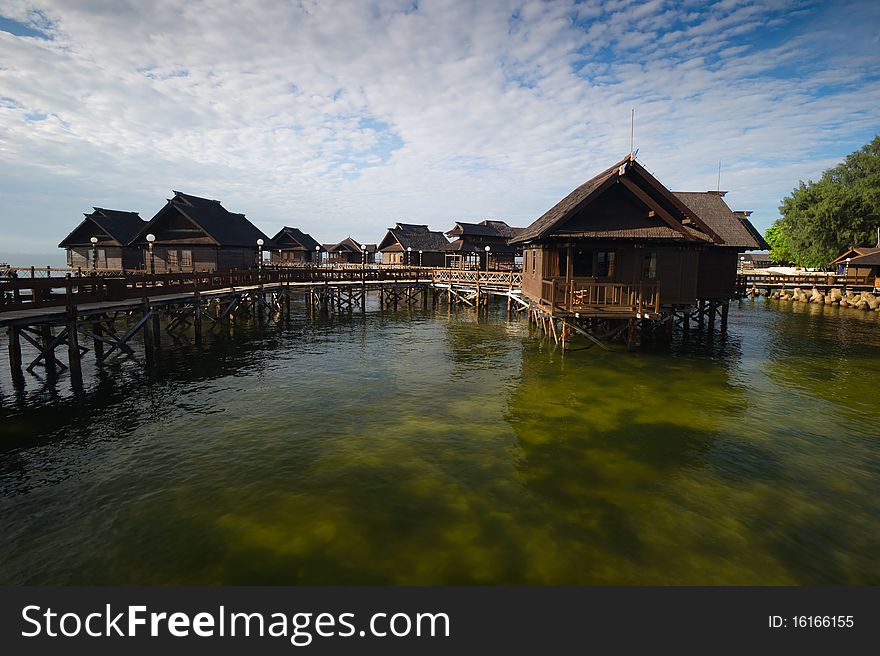 Photo of a floating hut. Photo of a floating hut