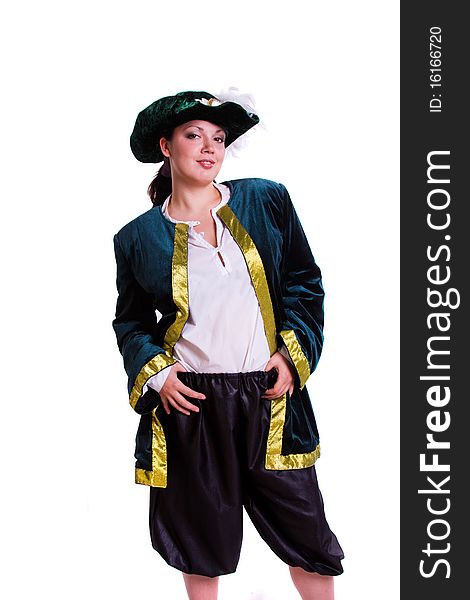 Woman in pirate costume.