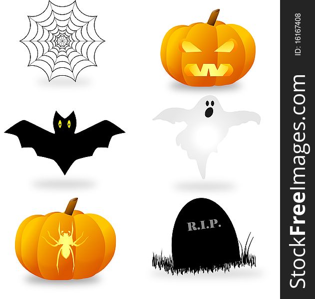Halloween symbols set