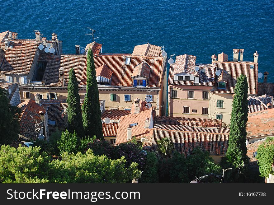 Rovinj roof of old town (from the bell tower)