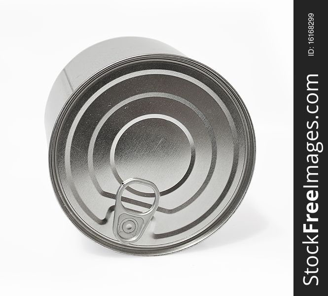 Metal, grey tin on white background for recycle conception. Metal, grey tin on white background for recycle conception