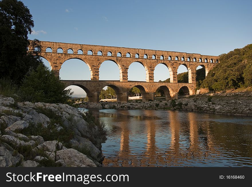 Roman aqueduct and bridge in france. Roman aqueduct and bridge in france