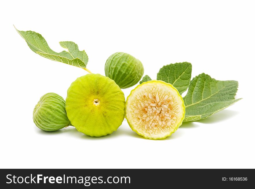 Yellow fresh figs isolated on white background. Yellow fresh figs isolated on white background