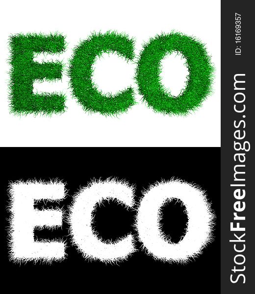 Eco Made Of Grass - White Background