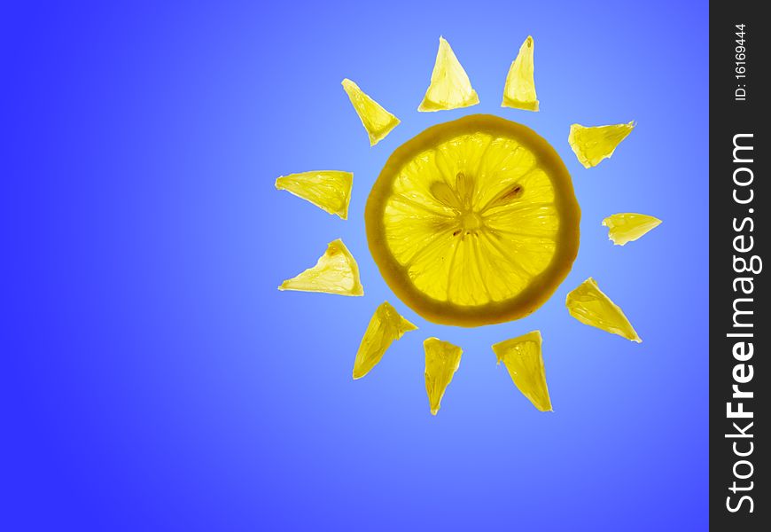 Sun Lemon with blue copyspace