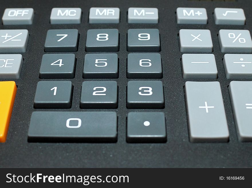 Keypad of a calculator close up. Keypad of a calculator close up