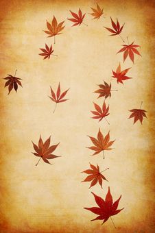 Abstract Grunge Autumn Background With Leaves Stock Photography Abstract Grunge Autumn Background With Leaves Stock Photography