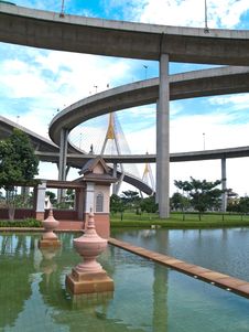 Part Of Bhumibol Bridge Royalty Free Stock Photography Part Of Bhumibol Bridge Royalty Free Stock Photography