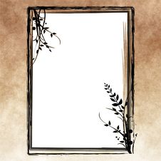 Grunge Floral Frame Stock Image