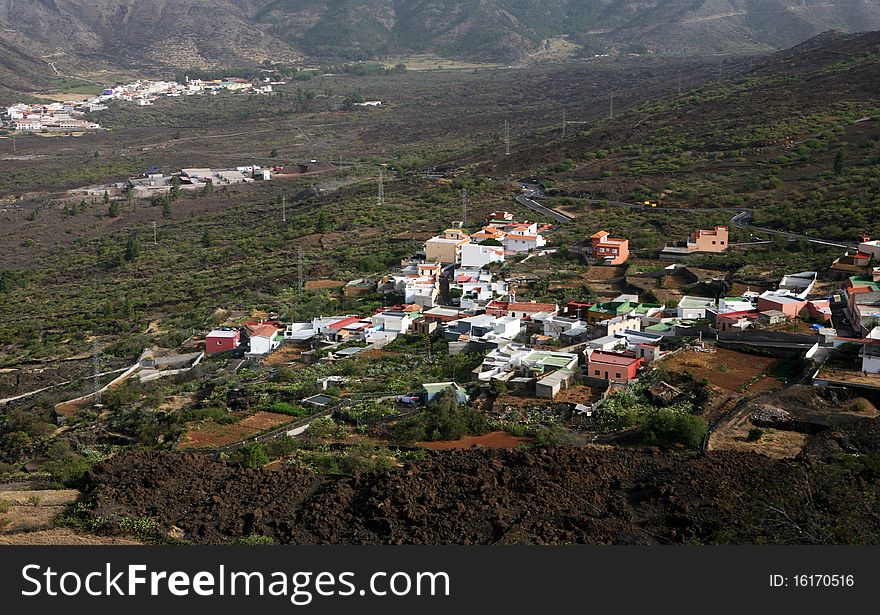 Village on volcanic Island Tenerife in Spain. Village on volcanic Island Tenerife in Spain