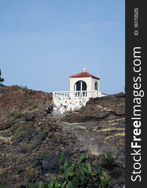 Chapel on hill over volcanic Island Tenerife. Chapel on hill over volcanic Island Tenerife