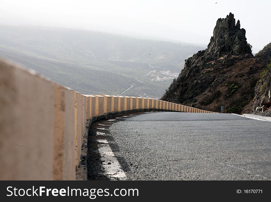 Road through the hills on  the Canary Islands. Road through the hills on  the Canary Islands