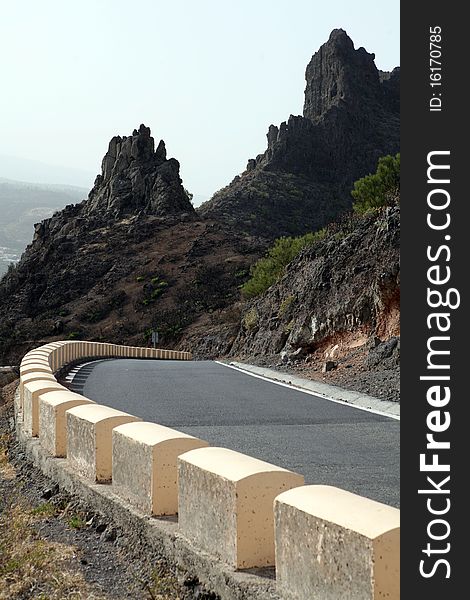 Road through the hills on  the Canary Islands. Road through the hills on  the Canary Islands