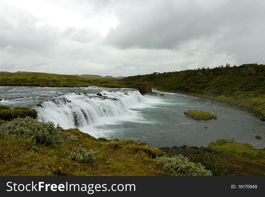 Faxi cascade is located on the Golden Circle, a popular tourist trail east of Reykjavik in Iceland. Faxi cascade is located on the Golden Circle, a popular tourist trail east of Reykjavik in Iceland.