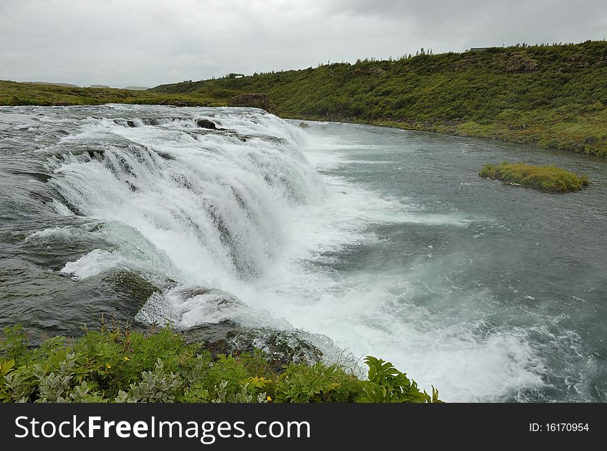 Faxi cascade is located on the Golden Circle, a popular tourist trail east of Reykjavik in Iceland. Faxi cascade is located on the Golden Circle, a popular tourist trail east of Reykjavik in Iceland.