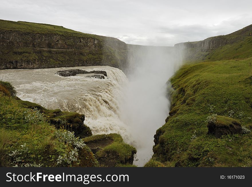 Gullfoss cascade on river Hvita in Iceland. Gullfoss cascade on river Hvita in Iceland.