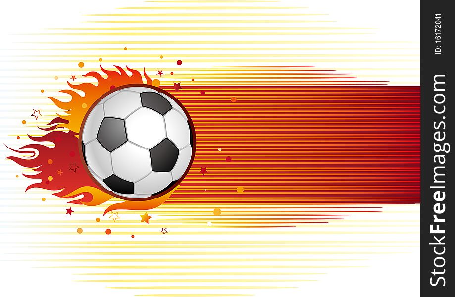 background of soccer and flame