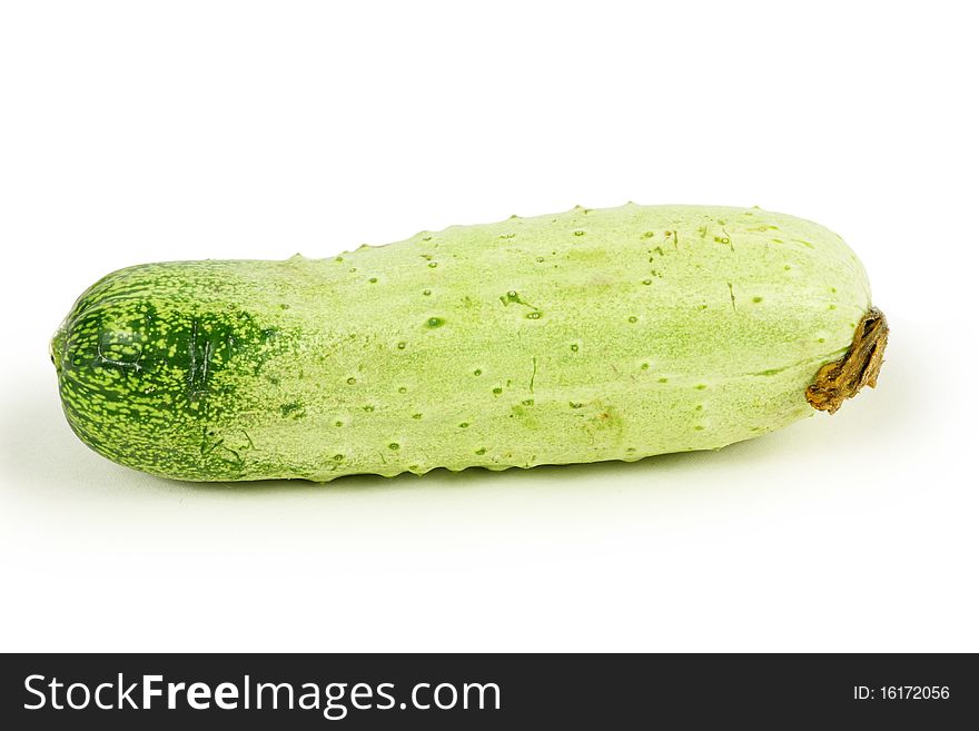 Picture of a green cucumber with withe background