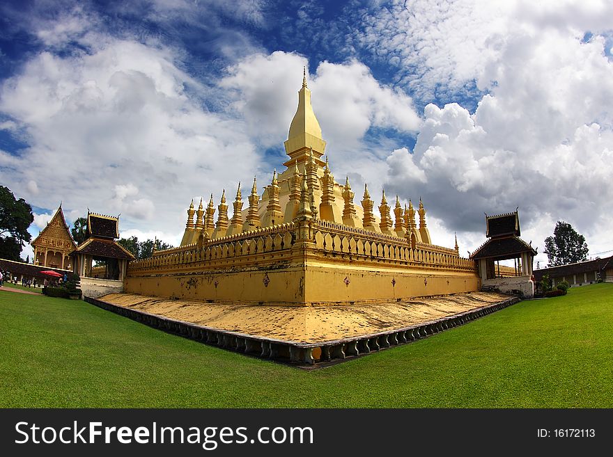 Pha That Luang (the Great Sacred Stupa) the most important religious and national building in laos. Pha That Luang (the Great Sacred Stupa) the most important religious and national building in laos