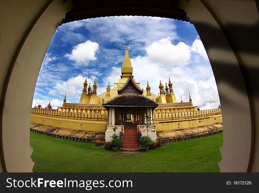 Pha That Luang (the Great Sacred Stupa) the most important religious and national building in laos. Pha That Luang (the Great Sacred Stupa) the most important religious and national building in laos