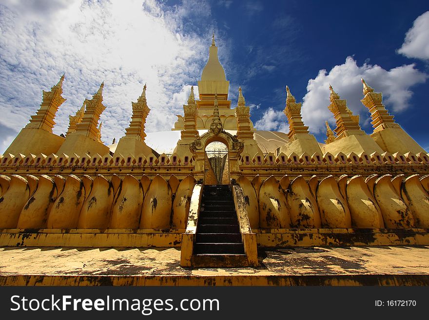 Pha That Luang (the Great Sacred Stupa) the most important religious and national building in laos. Pha That Luang (the Great Sacred Stupa) the most important religious and national building in laos