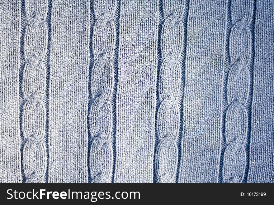 Blue wool texture background on the